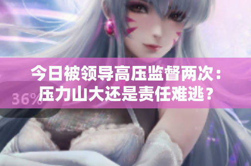 今日被領(lǐng)導(dǎo)高壓監(jiān)督兩次：壓力山大還是責(zé)任難逃？