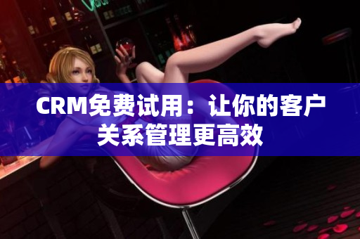CRM免費(fèi)試用：讓你的客戶關(guān)系管理更高效