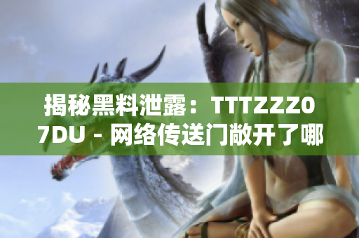 揭秘黑料泄露：TTTZZZ07DU - 網(wǎng)絡(luò)傳送門敞開了哪些秘密？