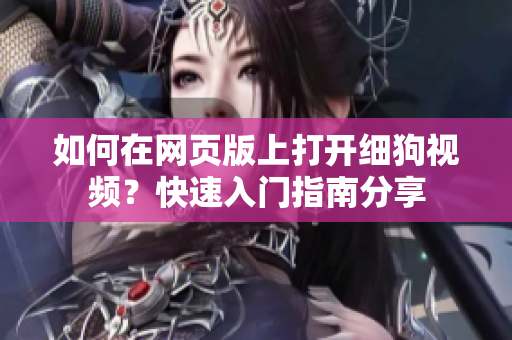如何在網(wǎng)頁版上打開細(xì)狗視頻？快速入門指南分享