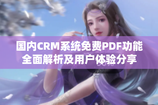 國(guó)內(nèi)CRM系統(tǒng)免費(fèi)PDF功能全面解析及用戶體驗(yàn)分享