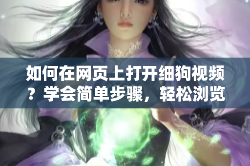 如何在網(wǎng)頁(yè)上打開細(xì)狗視頻？學(xué)會(huì)簡(jiǎn)單步驟，輕松瀏覽最新視頻內(nèi)容