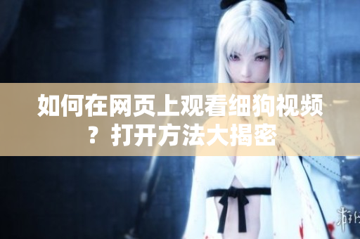 如何在網(wǎng)頁(yè)上觀看細(xì)狗視頻？打開方法大揭密