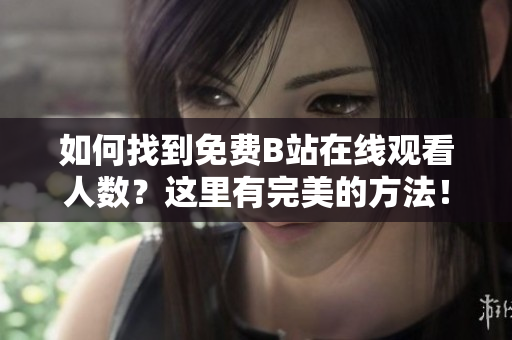 如何找到免費(fèi)B站在線觀看人數(shù)？這里有完美的方法！